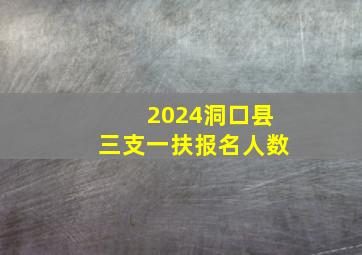 2024洞口县三支一扶报名人数