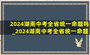 2024湖南中考全省统一命题吗_2024湖南中考全省统一命题