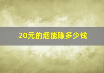 20元的烟能赚多少钱