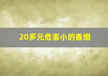 20多元危害小的香烟