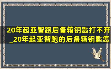 20年起亚智跑后备箱钥匙打不开_20年起亚智跑的后备箱钥匙怎么开