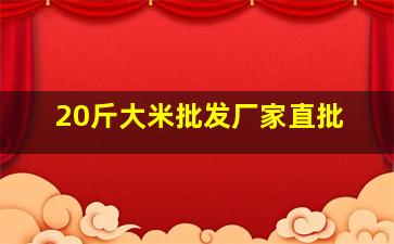 20斤大米批发厂家直批