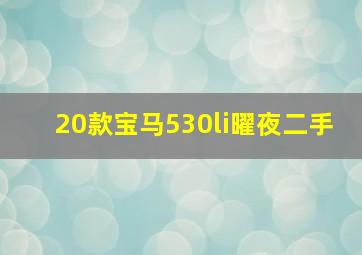 20款宝马530li曜夜二手