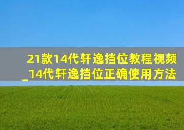 21款14代轩逸挡位教程视频_14代轩逸挡位正确使用方法