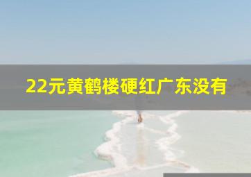 22元黄鹤楼硬红广东没有