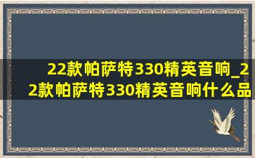 22款帕萨特330精英音响_22款帕萨特330精英音响什么品牌