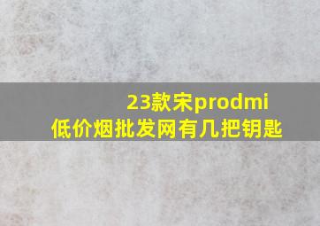 23款宋prodmi(低价烟批发网)有几把钥匙