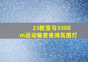 23款宝马330lim运动曜夜夜间氛围灯