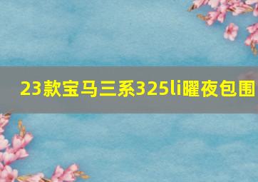 23款宝马三系325li曜夜包围