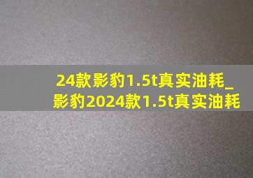 24款影豹1.5t真实油耗_影豹2024款1.5t真实油耗