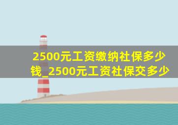 2500元工资缴纳社保多少钱_2500元工资社保交多少