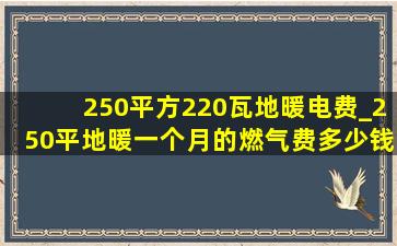 250平方220瓦地暖电费_250平地暖一个月的燃气费多少钱