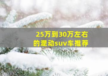 25万到30万左右的混动suv车推荐