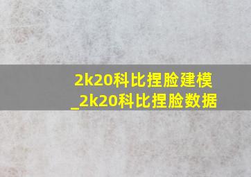 2k20科比捏脸建模_2k20科比捏脸数据