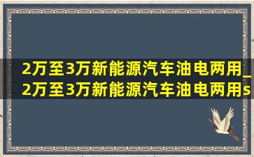 2万至3万新能源汽车油电两用_2万至3万新能源汽车油电两用suv