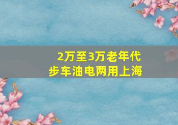 2万至3万老年代步车油电两用上海