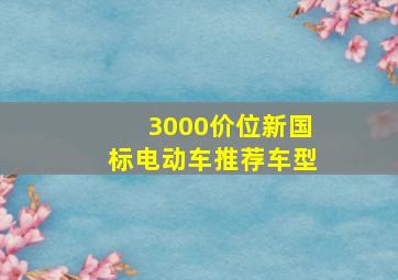 3000价位新国标电动车推荐车型