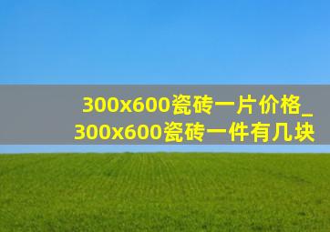 300x600瓷砖一片价格_300x600瓷砖一件有几块