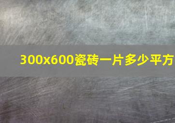 300x600瓷砖一片多少平方