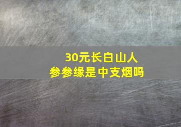 30元长白山人参参缘是中支烟吗