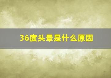 36度头晕是什么原因