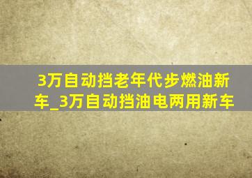 3万自动挡老年代步燃油新车_3万自动挡油电两用新车