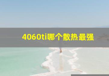 4060ti哪个散热最强