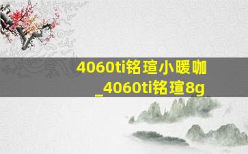 4060ti铭瑄小暖咖_4060ti铭瑄8g