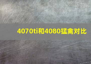 4070ti和4080猛禽对比