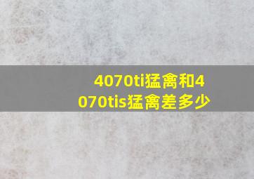 4070ti猛禽和4070tis猛禽差多少