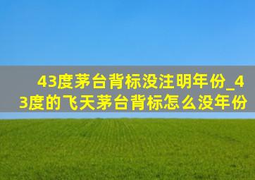 43度茅台背标没注明年份_43度的飞天茅台背标怎么没年份