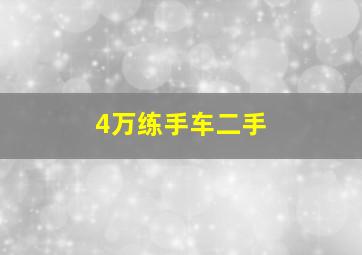 4万练手车二手