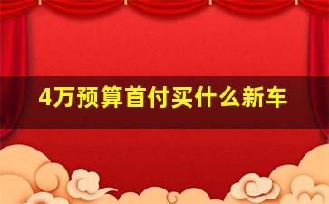 4万预算首付买什么新车