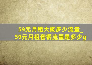 59元月租大概多少流量_59元月租套餐流量是多少g