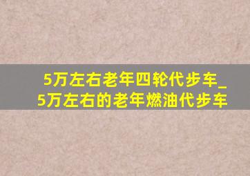 5万左右老年四轮代步车_5万左右的老年燃油代步车