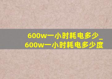 600w一小时耗电多少_600w一小时耗电多少度