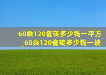 60乘120瓷砖多少钱一平方_60乘120瓷砖多少钱一块