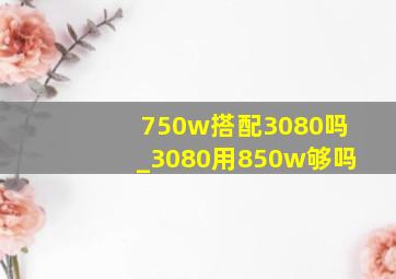 750w搭配3080吗_3080用850w够吗