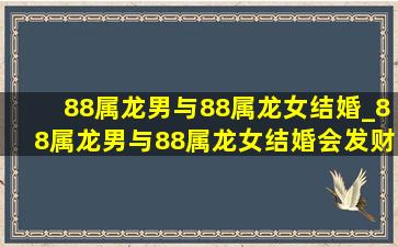 88属龙男与88属龙女结婚_88属龙男与88属龙女结婚会发财吗