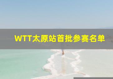 WTT太原站首批参赛名单