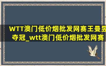 WTT澳门(低价烟批发网)赛王曼昱夺冠_wtt澳门(低价烟批发网)赛王曼昱王楚钦