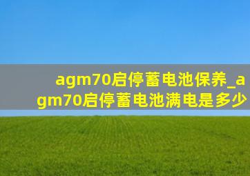 agm70启停蓄电池保养_agm70启停蓄电池满电是多少