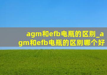 agm和efb电瓶的区别_agm和efb电瓶的区别哪个好