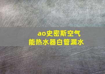 ao史密斯空气能热水器白管漏水