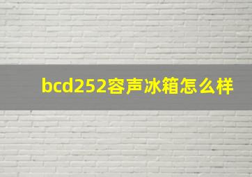 bcd252容声冰箱怎么样