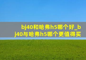 bj40和哈弗h5哪个好_bj40与哈弗h5哪个更值得买