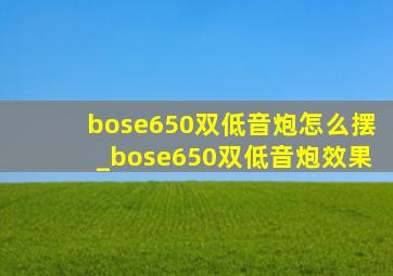 bose650双低音炮怎么摆_bose650双低音炮效果