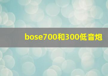 bose700和300低音炮