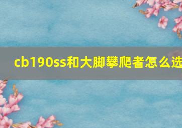 cb190ss和大脚攀爬者怎么选