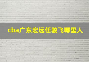 cba广东宏远任骏飞哪里人